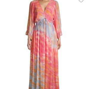 Silky midi tie dye dress